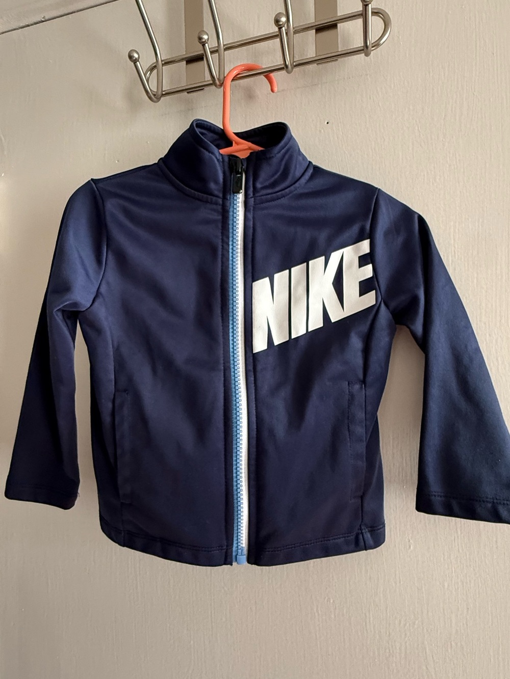 Nike Dark Blue Kids Zip Jacket with White Swoosh Size 18 mos